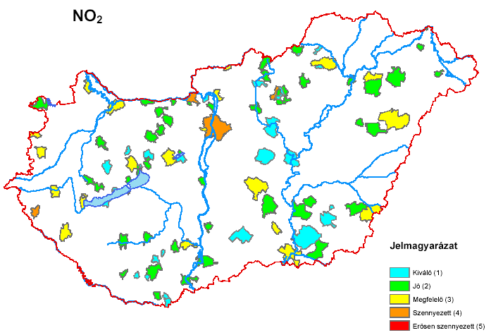 kiváló minősítésű települések, területek veszik körül. A területre jellemző NO2 légszennyezettségi index jó minősítésű.