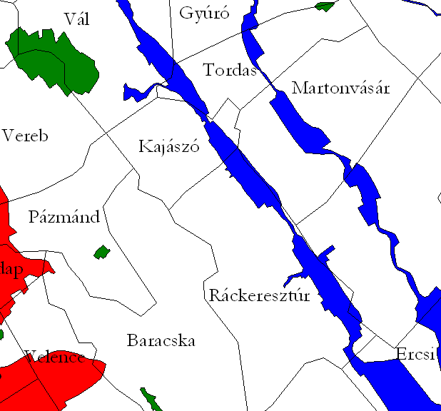 Ökológiai hálózat A község területét a térségi jelentőségű, Váli-víz mentén kialakult ökológiai folyosó (az ábrán kék színnel jelölve) érinti: 22.