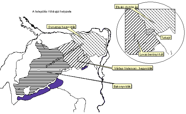 IV.14. Tabajd Természeti területek 16 A község területe a Lovasberényi-hát és az Etyeki-dombság kistájak része: 23.