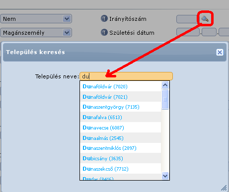 9 A települések neve mögött zárójelben, minden esetben megjelenik a település irányítószáma.