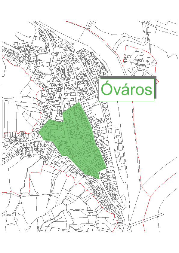 3.3.1.1 Óváros Városrészt határoló közterületek: - Serház u., Rákóczi u., Hajdú köz, Óvár u., Kossuth tér, Dózsa György u., Bem József u., Rózsa köz, Bethlen Gábor u., József Attila u.