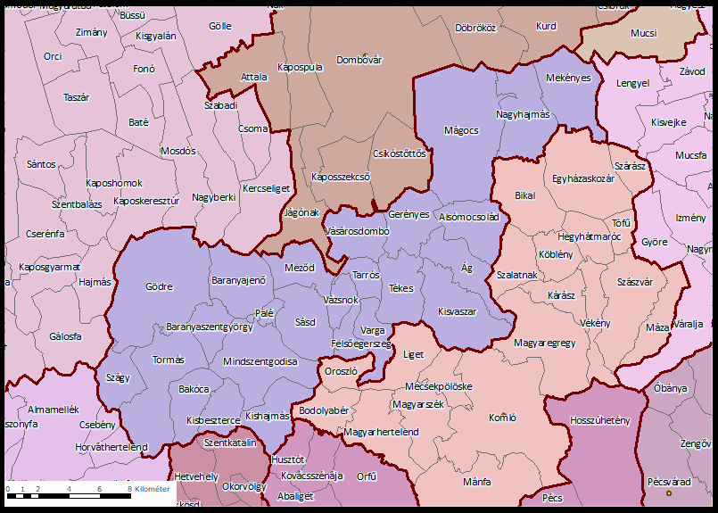 15 1.1-3. ábra: Hegyháti járás települései Forrás: gis.teir.