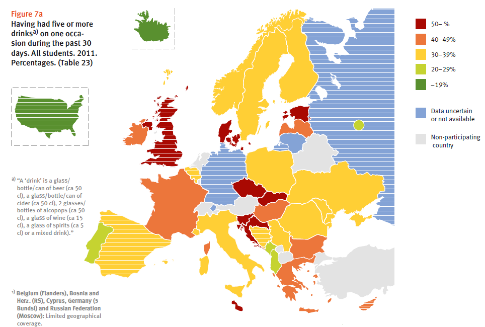 4. Az elmúlt harminc napban volt részeg állapotban (a megkérdezettek százalékában) 5.