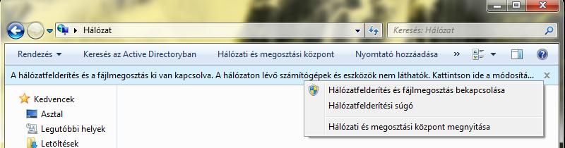 31 5.5. Hálózat tallózása A hálózati adapter beállítása részben említettem a hálózatfelderítési szolgáltatásokat.