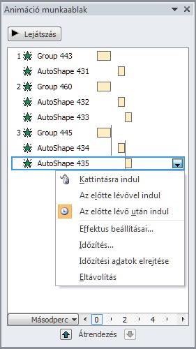 Prezentációkészítés 103 Animációs forgatókönyv Animáció beállításai Az effektus időbeli hossza Animáció típusa Animált objektum 23.