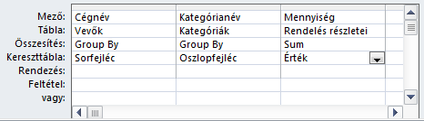 168 Adatbáziskezelés 5.4.10.3 SPECIÁLIS LEKÉRDEZÉSEK A Kereszttáblás lekérdezés segítségével összesítéseket végezhetünk el.