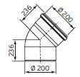 Alkotóelem Megnevezés Rendelési szám Komponensek Ø 110/200/(200/300) mm Könyök 87 Ø 200 mm 0020095553 Ív 45 Ø 200 mm 0020095557 Ív 30 Ø 200 mm 0020095559 Hosszabbító cső 0,5 m, Ø 200 mm 0020095549