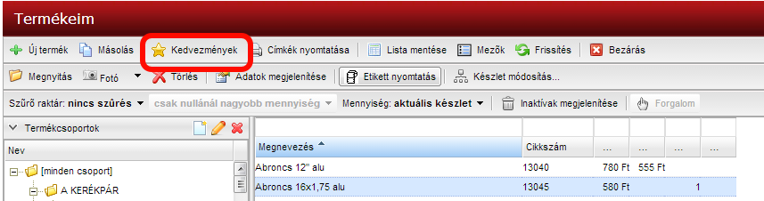 Amennyiben olyan terméket választunk ki, ami fiók tárolókkal is rendelkezik (mint a képen), akkor egyszerre több fiók tárolót is megjelölhetünk nyomtatásra (ehhez csak írjuk be a kívánt mennyiséget a