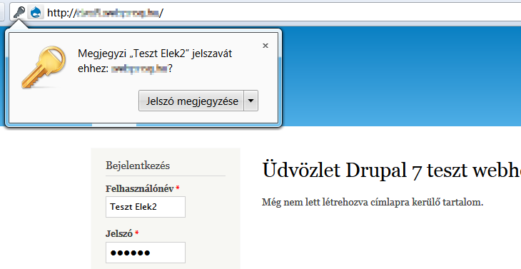 44. oldal 2. A Drupal felhasználói szemmel A Kilépés menüpontra kattintva ismét névtelen felhasználóvá válunk a Drupal alapú oldal számára.