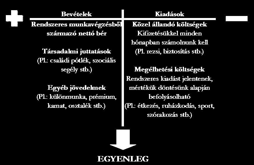 Aki még tanul, a költségvetést ugyanúgy el tudja készíteni, bevételi oldalon szerepeltetve az ösztöndíjat, zsebpénzt, diákhitelt, vagy egyéb jövedelmet, összevetve azokat a kiadásokkal (kollégium,