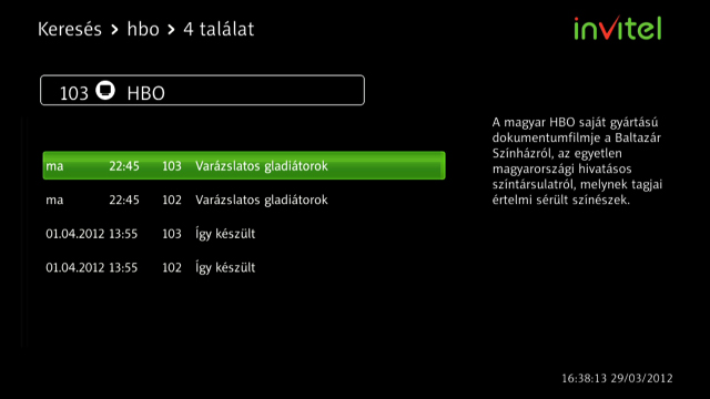 Fejezet 5 >> Főmenü TV Műsorújság Válassza ki a Műsorújság menüt a navigációs gombok ( / ) segítségével a TV menün belül, majd nyomja meg az OK gombot.