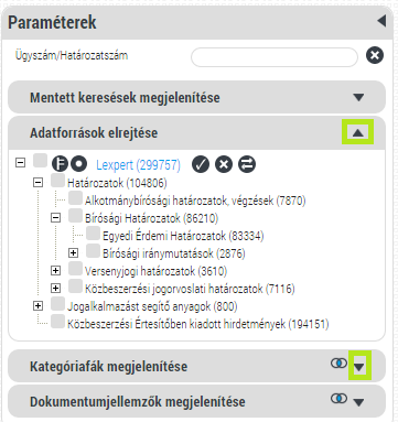 15 újraindítás, új bejelentkezés után a felület kezdeti állapotba áll és minden opció az alapértelmezett értéket veszi fel. 3.1.12 Hosszú lekérdezések szerkesztése Szabadon szerkesztett keresések során előfordulhat, hogy egy lekérdező szabály annyi tagból áll, hogy a teljes keresési szólánc nem jeleníthető meg.