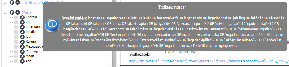 48 külön jelölést igényel. A topik használathoz a {topiknév} formában kell hivatkozni az adott témára. Előfordulhat azonban olyan eset, hogy több kategóriafának is létezik azonos nevű ága (Van pl.