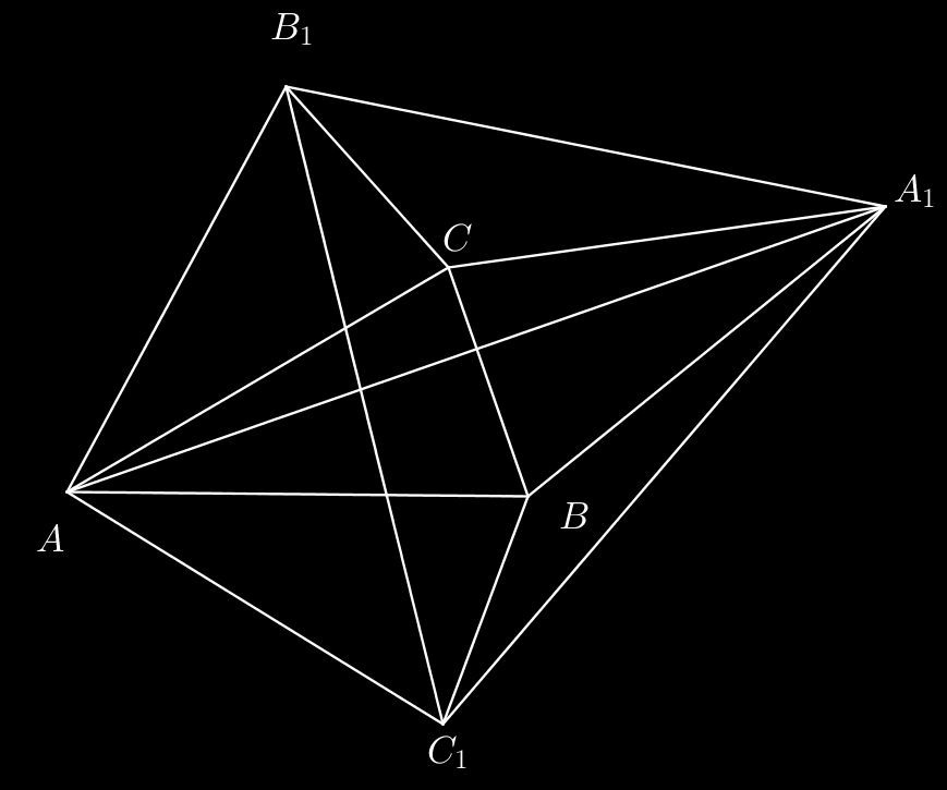 tartalmazza a BC szakaszt kisebbek az egyenesszögnél. Ezért az ABA 1 C négyszög konvex deltoid, vagyis az AA 1 szakasz a BAC szög belsejében van.