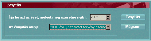 5 Pénzügyi Modul Válasszuk az <OK> gombot. A feldolgozandó év megnyitása Ebben a pontban megmondjuk a pénzügyi rendszerünknek, hogy melyik évben kívánunk pénzügyi tevékenységet végezni.