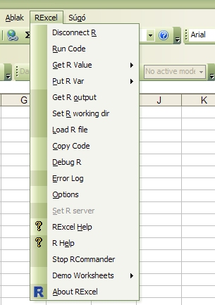Get R Value: A kijelölt Excel tartományba berakja az általunk választott R változó értékét vagy értékeit. Put: Aktív Excel tartomány értékeit letárolja az R-ben tömbként vagy adatframe-ként.
