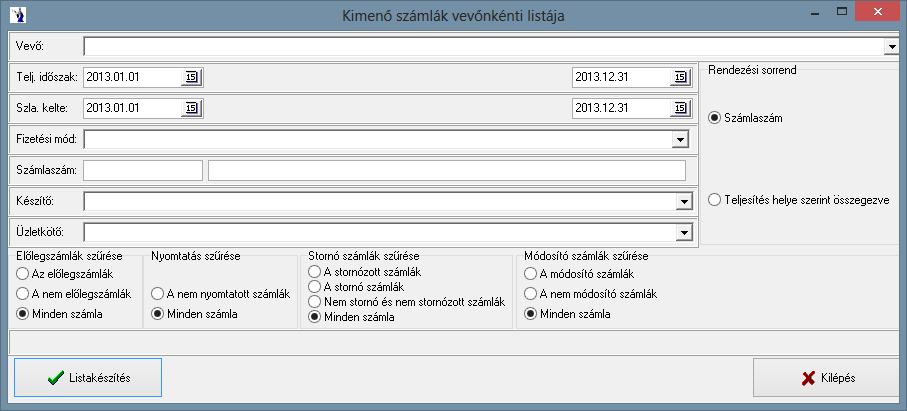 Kiválasztható továbbá a kívánt ÁFA-kulcs, mely az előtte elhelyezkedő jelölőnégyzet segítségével választható ki.