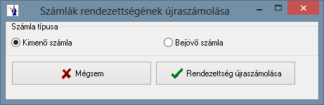 Az első fülön a vevőszámlák, a második fülön a szállítószámlák találhatók. A döntés után meg kell adni a számlateljesítés időintervallumát, ki kell választani a valutanemet.