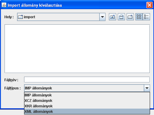 70. ábra - ABEV import A fájltípust állítsuk XML állományok