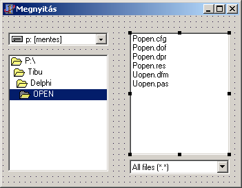 Delphi modul - 5. fejezet Ha mentettünk, és futtatunk, látni fogjuk az eredményt, és megértjük talán a Dialogs paletta jelentőségét is. A Win 3.1 komponenspaletta Ez a komponenspaletta a 3.