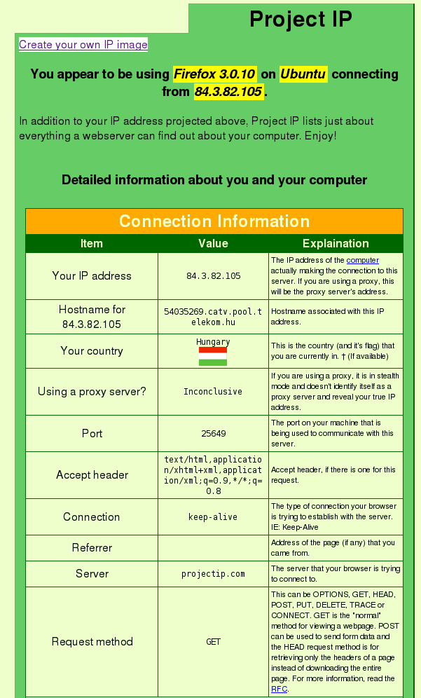 1. A projectip.com által listázott információk Ebben a mellékletben a projectip.