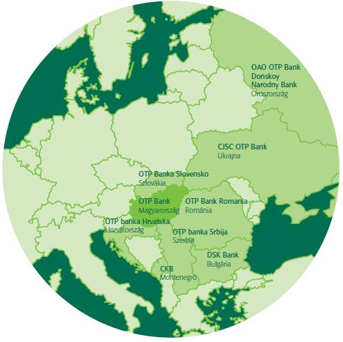 6. Nemzetközi volta miatt Az OTP Bankcsoport ugyanis nem csak hazánkban van jelen, hanem nyolc országban van leányvállalata, ezek pedig a következők, ahogy az alábbi ábrán is láthatók: OAO OTP Bank