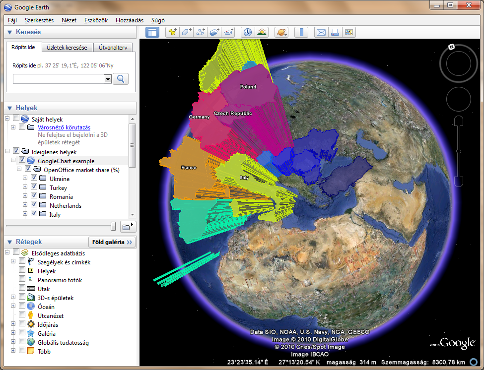 GoogleEarth Chart Map