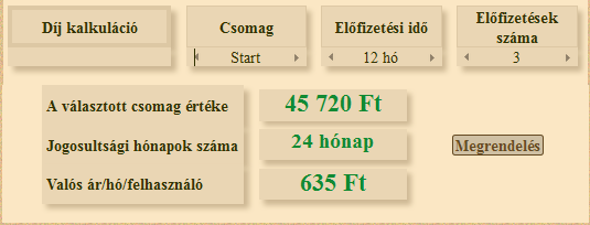 28 36. kép Amint a megrendelésre kattintunk egy ellenőrző és összesítő oldalra kerülünk. Itt részletesen ellenőrizhető a megrendelt csomagok mennyisége, ideje és értéke.