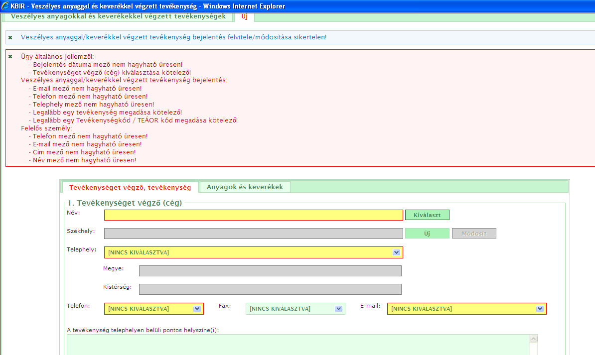 A hiányzó mezık kitöltését követıen, újra a Mentés gombot megnyomva a fenti ablakoknak kell megjelennie.