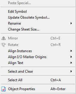Szoftveres fejlesztőkörnyezet Paste Special: Speciális beillesztés (l. 6.2.2..2.7. ábra) Edit Symbol: Kijelölt szimbólum szerkesztése Update Obsolete Symbol...: Elavult szimbólumok frissítése (l. 6.2.2..2.8.