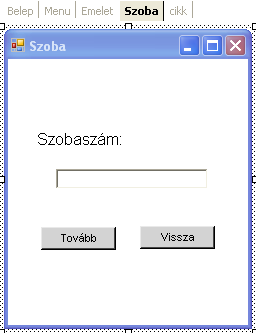 Jelöljük ki az EditBoxot, és írjuk a tulajdonságait az alábbiak szerint: 52. ábra EditBox átnevezése Készítsünk hasonlóan egy szobaszám bekérő képernyőt is a következőképpen.