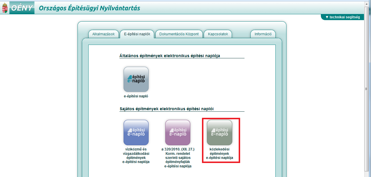 1. Belépés az e-építési napló alkalmazásba Az alkalmazás többféle úton is elérhető: Az e-epites.hu oldalon keresztül írjuk be a böngészőnkbe: www.e-epites.hu! Az OÉNY főoldalán keresztül, írjuk be a böngészőnkbe: https://www.