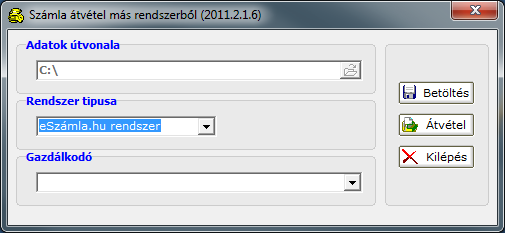 Itt fontos megadni, hogy melyik rendszerből vesszük át a számlát, tehát a Rendszer típusánál az e.számla.hu rendszer t kell kiválasztani. 78.