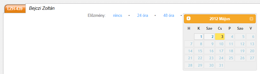 Az üzenetlista járműveinek rendszámaira kattintva, akkor a program átvált a Jármű üzenetek fülre, ahol megjelennek a járműhöz tartozó üzenetek.