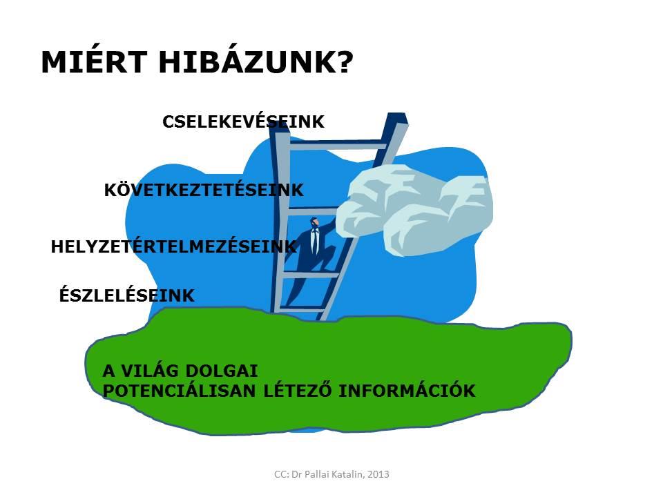 5. ábra: A kognitív létra Amikor egy vita során azt feltételezem, hogy a társam ugyanannak a helyzetnek volt részese, mint én, nagyon nehéz megérteni, hogy juthatott nagyon eltérő következtetésre,