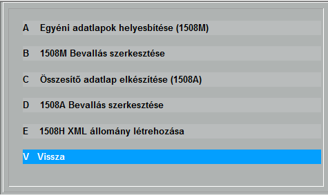 Egyéni adatlapok helyesbítése (A) menüponton belül Enter billentyűvel jelölhetőek meg azok az emberek, akiknek a bevallását helyesbíteni szeretnénk.