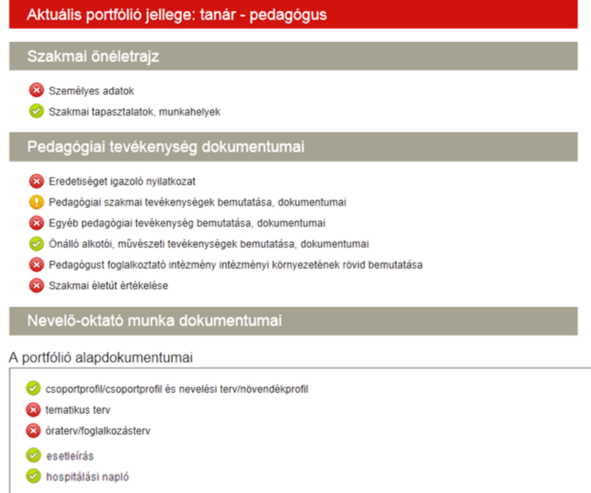 E-PORTFÓLIÓ VÉGLEGESÍTÉSE A pedagógiai tevékenység dokumentumainak, az