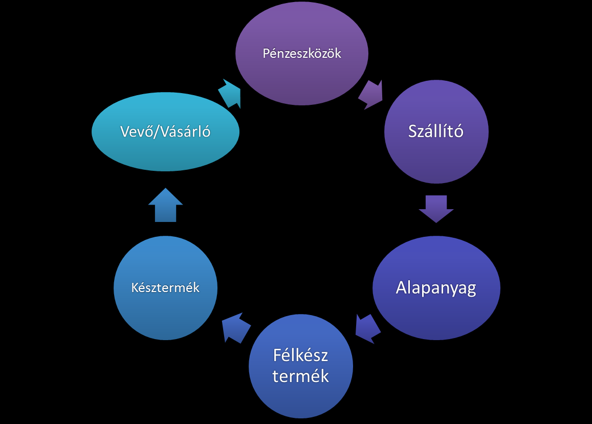 Pénzügyi folyamatok mozzanatai egy vállalat esetében 11. ábra.