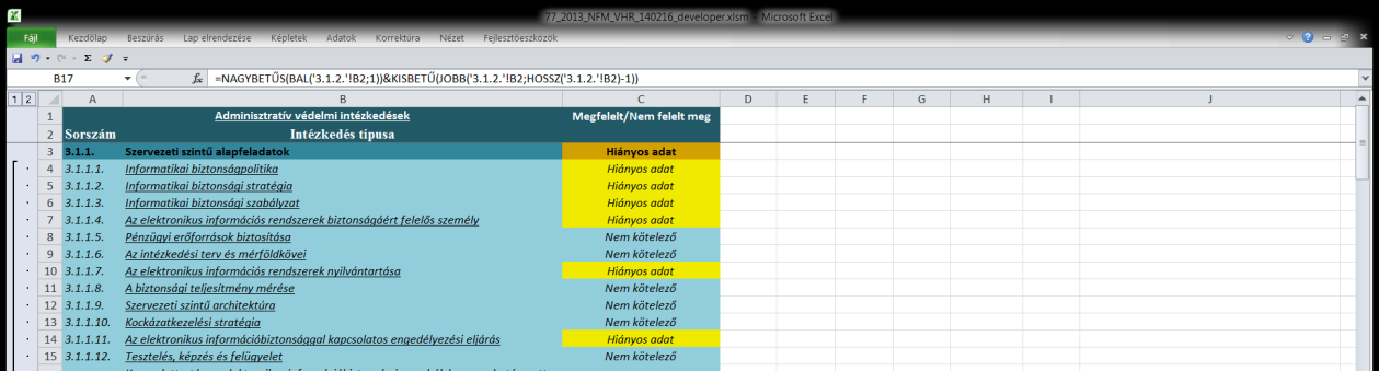 Az Összegzés fülön a Kockázatelemzés linkre kattintva: A LibreOffice változatban a link követése a CTRL billentyű nyomva tartása melletti kattintással történik.