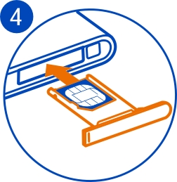 Első lépések 9 3 Ügyelve arra, hogy az érintkezőfelület felfelé nézzen, helyezzük be a SIM-kártyát a SIM-kártya-tartóba.