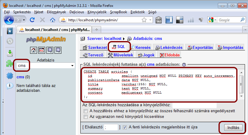 3.12. Tartalomkezelő rendszerek 221. oldal A publicationdate csak a közzététel dátumát tartalmazza. Ha pontos időpontot is szeretnénk tárolni, a datetime típust érdemes használnunk.