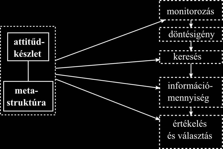 bár a központi kategória mindkét eleme hat, azonban kategóriánként és személyenként változó, hogy a feltárt attitűdök és a metaszabályok melyik kategóriákra milyen erősen irányulnak. 8.