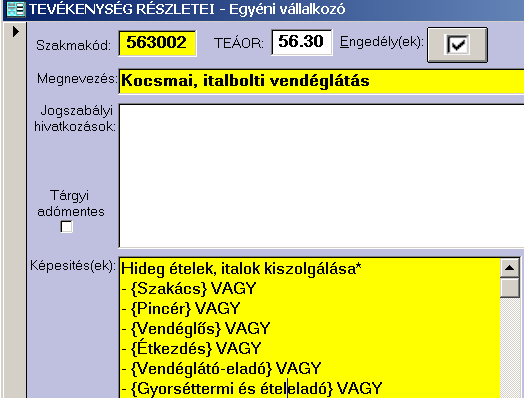 Kizárólag saját termelésű szőlőbor vendéglátó-ipari tevékenység keretében, elvitelre történő értékesítése a termelő nem saját előállító-helyén.