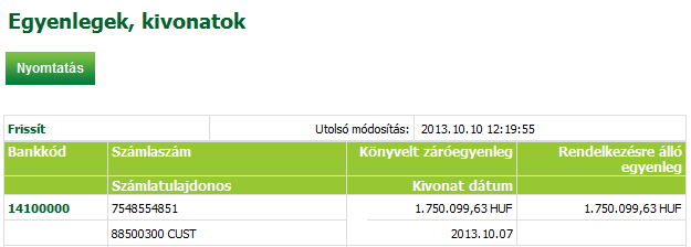 Hiteles aláírás (Állandó és Token PIN-pár) esetén az üzenet: 2.3.