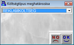 32. ábra Majd ezek után ki kell választani, hogy milyen költséget kell felosztani (33. ábra). 33.