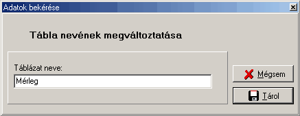 Listázás A táblázat létrehozásának folyamata: Minden táblázatnak van címe. Mi a táblázatunknak a ikon lenyomásával adhatunk nevet.