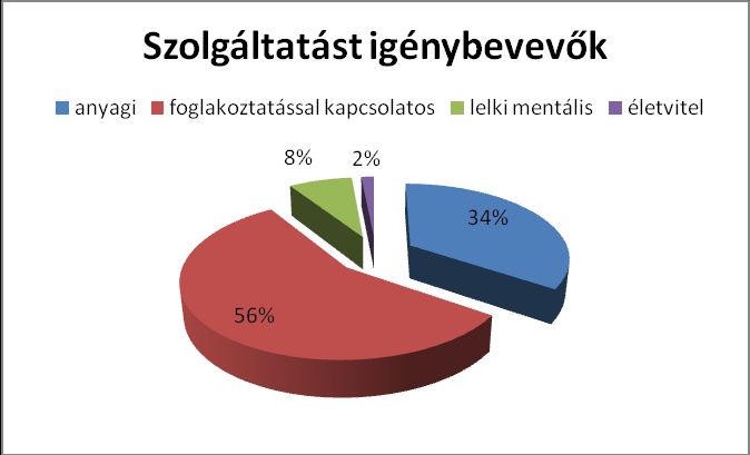 A szolgáltatást igénybe vevők gazdasági aktivitása szerinti megoszlás 2.