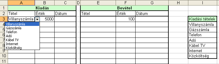 Adatbevitel korlátozása és érvényesítése Miután az OK gombra kattintva érvényesíti a beállításokat, az A3-as cella adatérvényesítési beállításait másolja át az A oszlop többi cellájára is.