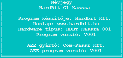 Figyelem! Az adóügyi zárás előtt mindenképp kötelező egy pénzügyi zárást nyomtatni. 8.7. AEE adatainak nyomtatása A funkció segítségével az adóügyi ellenőrző egység adatait nyomtathatjuk ki. 9.