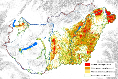 1-3. ábra: Árvízzel veszélyeztetett területek és védvonalak A déli vízgyőjtı vízfolyásaira jellemzı, hogy a Balaton elıtti, esetenként több km-es alsó szakaszuk berekterületen húzódik, igen kis